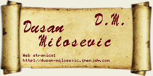 Dušan Milošević vizit kartica
